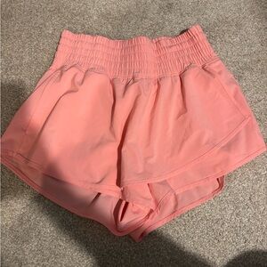 Aerie Coral High-Waisted Athletic Shorts